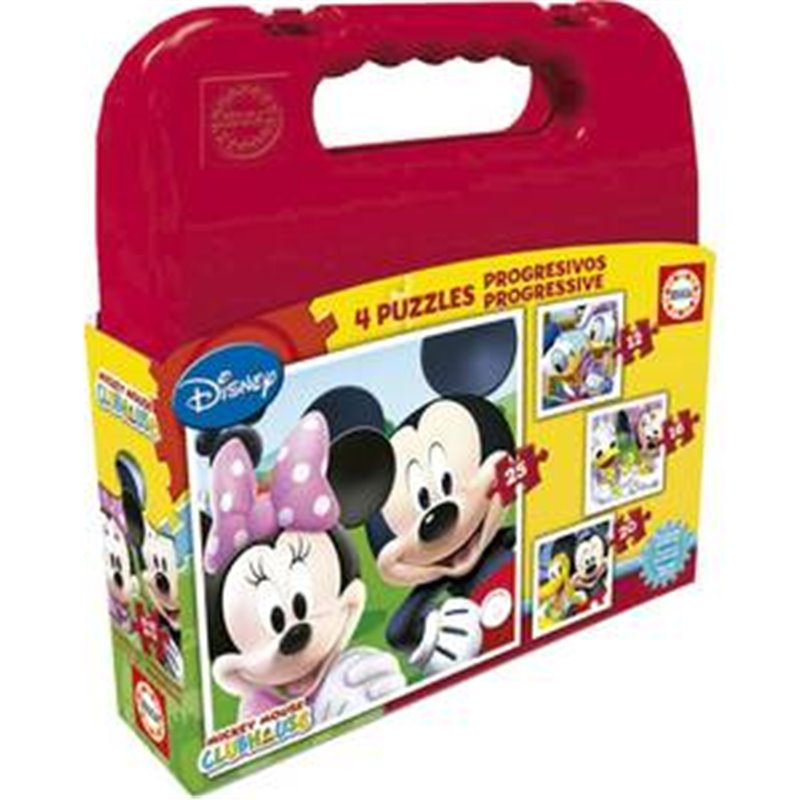 MALETA 4 PUZZLES PROGRESIVOS MICKEY