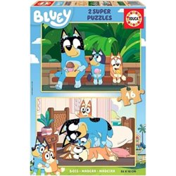 BLUEY PUZZLE DOBLE 2X16 PIEZAS MADERA