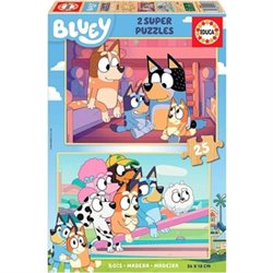 BLUEY PUZZLE DOBLE 2X25 PIEZAS MADERA