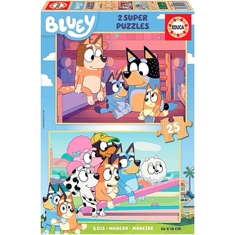 BLUEY PUZZLE DOBLE 2X25 PIEZAS MADERA