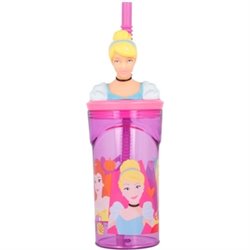 PRINCESAS DISNEY VASO PAJITA FIGURA 3D 360 ML