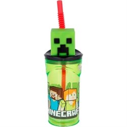 MINECRAFT VASO PAJITA FIGURA 3D 360 ML