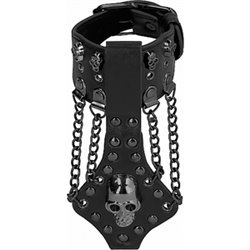 OUCH! SKULLS AND BONES BRAZALETE CON CALAVERAS Y CADENAS - NEGRO