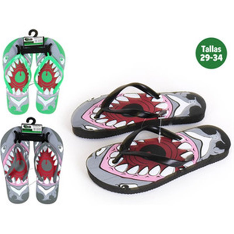 ZAPATILLAS PLAYA NIÑOS TIBURÓN NEGRO TALLA 29