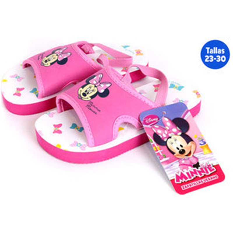 ZAPATILLAS VERANO INFANTILES CON GOMA MINNIE FUCSIA TALLA 23