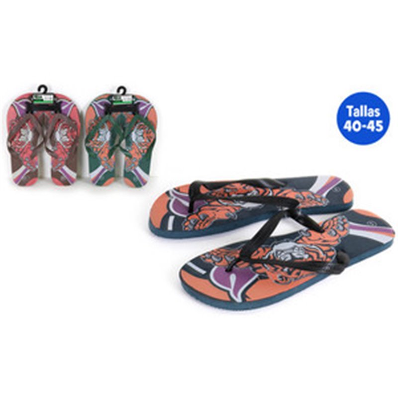 ZAPATILLAS PLAYA DISEÑO TIGRE MARRÓN TALLA 40