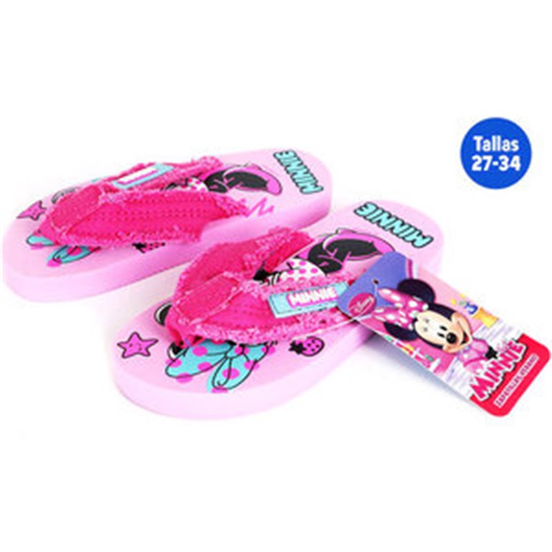 CHANCLAS VERANO PARA NIÑA MINNIE ROSA TALLA 27