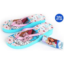 CHANCLAS DE VERANO PARA NIÑAS FROZEN AZUL TALLA 27