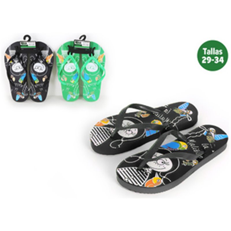 ZAPATILLAS PLAYA NIÑOS DOLLS NEGRO TALLA 29