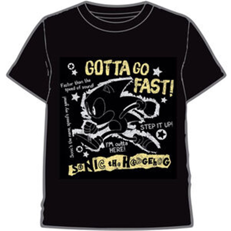 CAMISETA GO FAST SONIC THE HEDGEHOG ADULTO