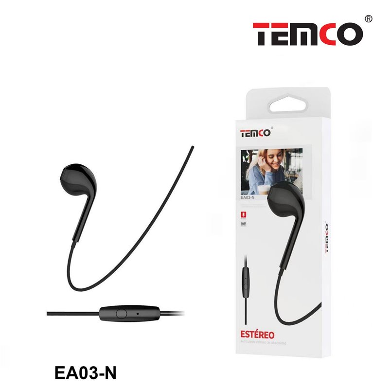 Auriculares con Mic EA03 Negro