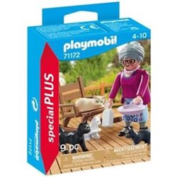 ABUELA CON GATOS PLAYMOBIL