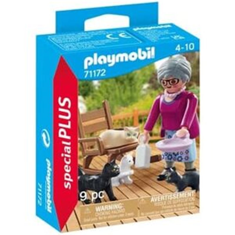 ABUELA CON GATOS PLAYMOBIL