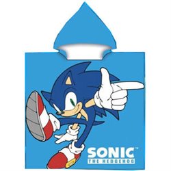 PONCHO TOALLA SONIC THE HEDGEHOG MICROFIBRA