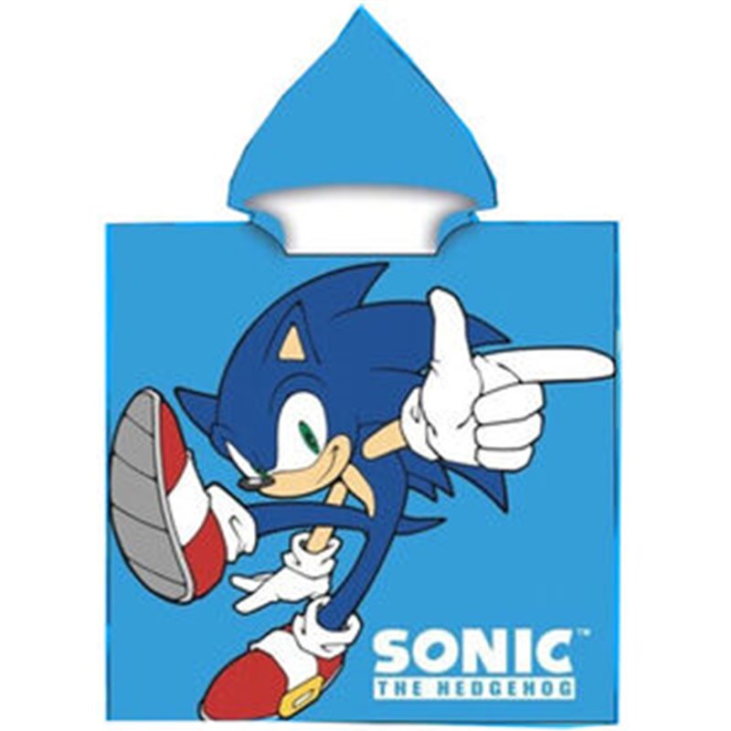 PONCHO TOALLA SONIC THE HEDGEHOG MICROFIBRA