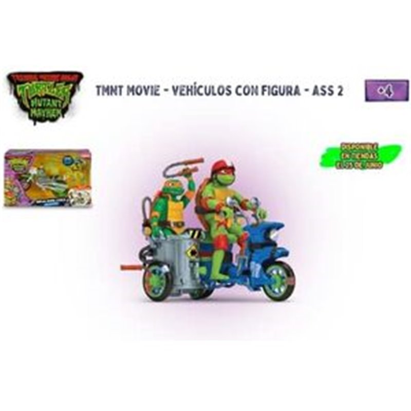 VEHICULO CON FIGURA TORTUGAS NINJA