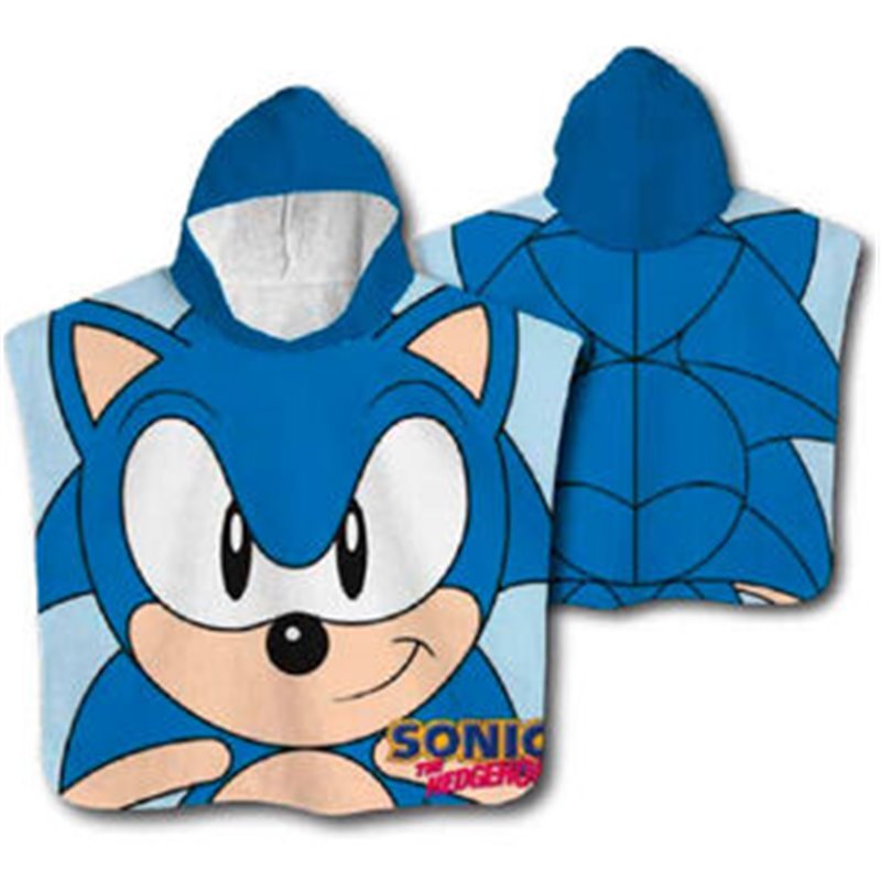 PONCHO TOALLA SONIC THE HEDGEHOG MICROFIBRA