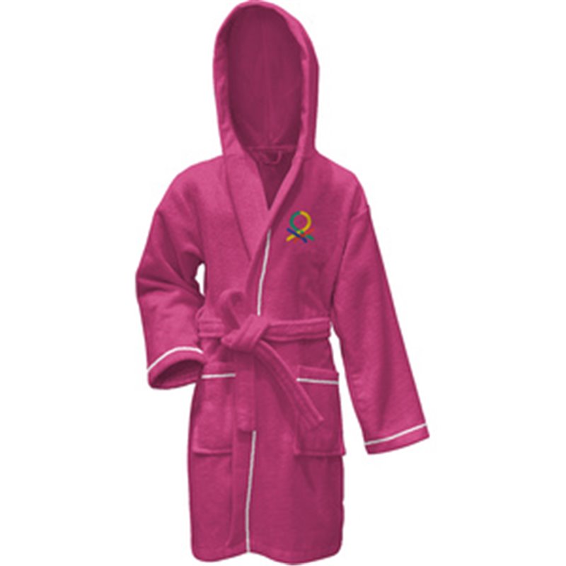 KIDS BATHROBE 7-9 Y/O 380GSM 100% ALGODÓN ROSA NIÑOS