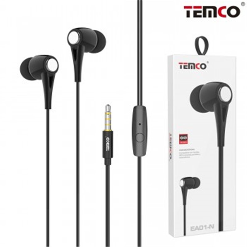 AURICULAR BOTON TEMCO EA01-N NEGRO