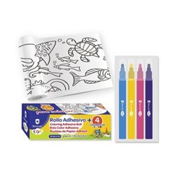 Rollo Adhesivo para Colorear + 4 rotuladores