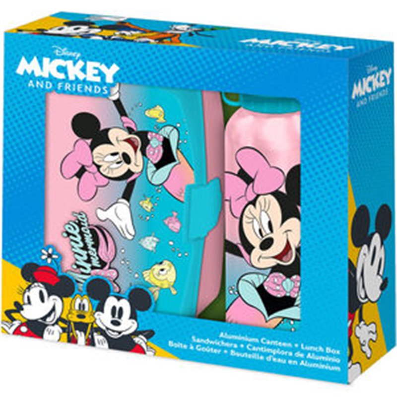 BLISTER SANDWICHERA + CANTIMPLORA ALUMINIO MINNIE DISNEY 500ML