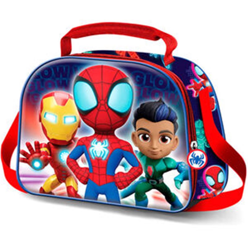 BOLSA PORTAMERIENDAS 3D GLOW SPIDEY SPIDERMAN MARVEL DOBLE