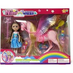 MUÑECA C/UNICORNIO Y ACCESORIOS