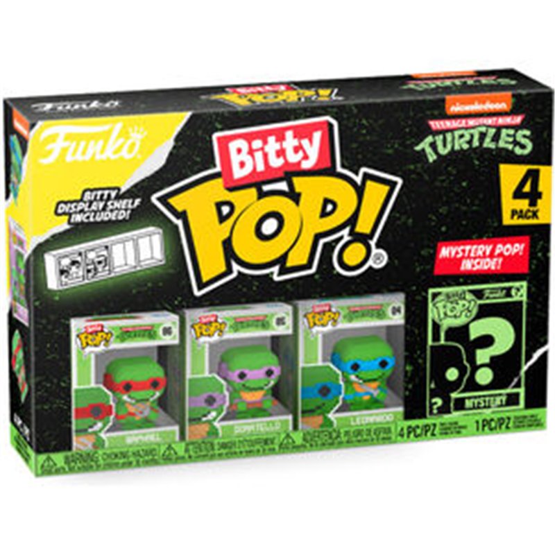 BLISTER 4 FIGURAS BITTY POP TORTUGAS NINJA BLIT