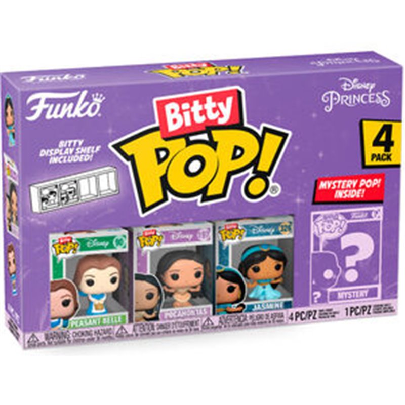 BLISTER 4 FIGURAS BITTY POP DISNEY PRINCESAS BELLA