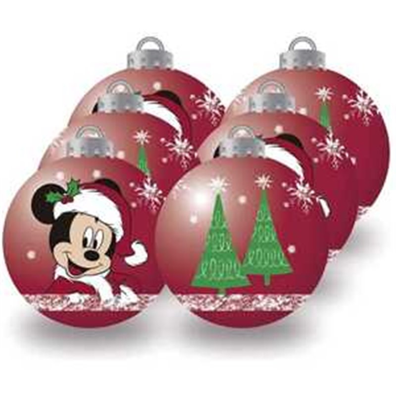 BOLAS NAVIDAD 8CM PACK 6 MICKEY MOUSE "HAPPY SMILES"