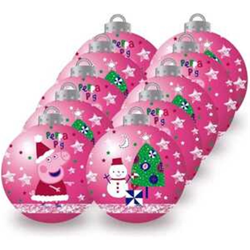 BOLAS NAVIDAD 6CM PACK 10 PEPPA PIG "COSY CORNER"