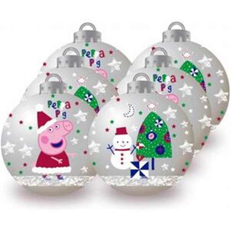 BOLAS NAVIDAD 8CM PACK 6 PEPPA PIG "COSY CORNER"