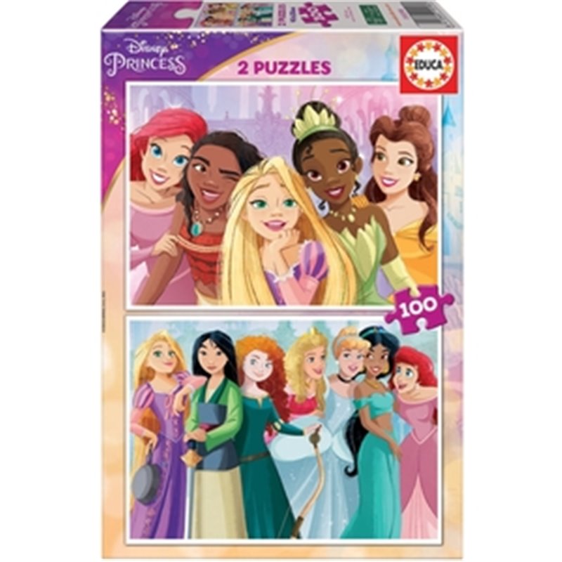 PRINCESAS DISNEY PUZZLE DOBLE 2X100