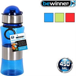 BOTELLA SPORT 450 ML PLÁSTICO/METAL - COLORES SURTIDOS