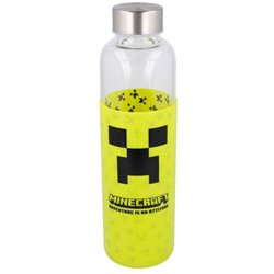 Botella cristal Minecraft funda silicona 585ml