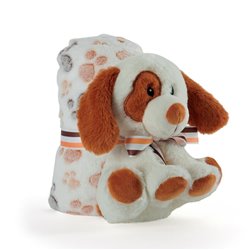 Peluche + Manta suave Perrito Duff 22cm