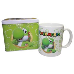 Hucha + taza Yoshi Super Mario Bros Nintendo