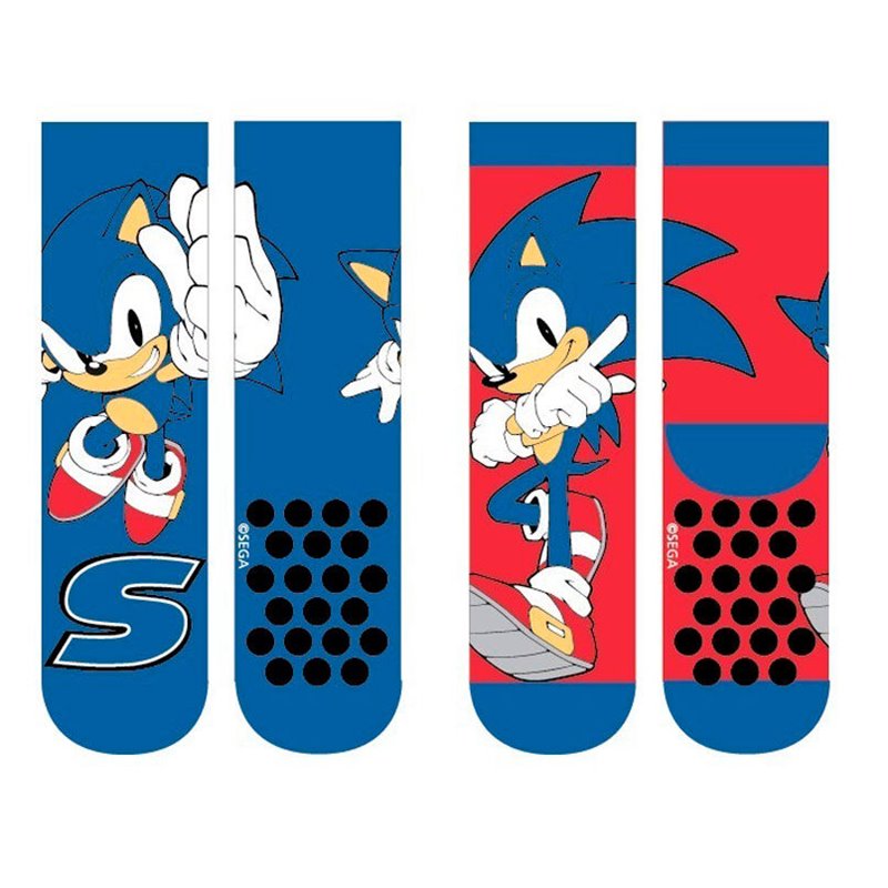 Set 2 calcetines antideslizantes Sonic the Hedgehog infantil surtido