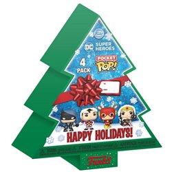 Arbol Navidad con 4 figuras Pocket POP DC Comics Tree Holiday Exclusive