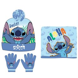 Conjunto gorro guantes braga cuello Stitch Disney