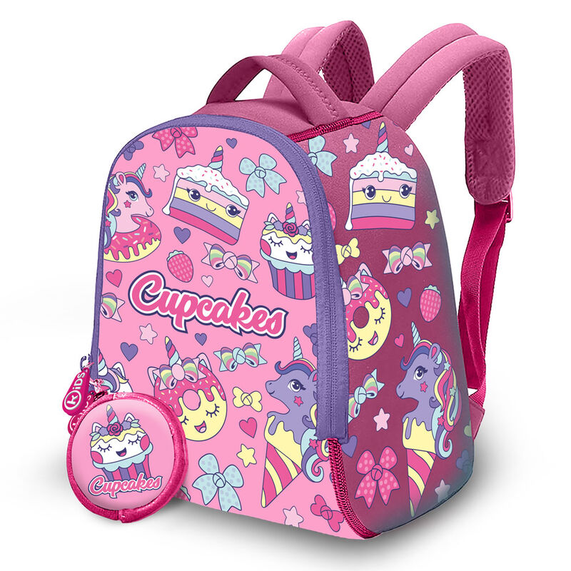 Mochila + monedero Cupcakes neopreno 25cm