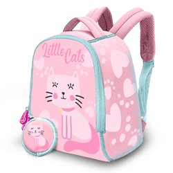 Mochila + monedero Little Cats neopreno 25cm