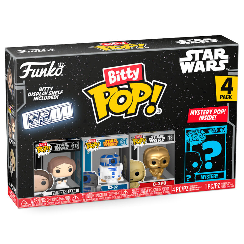 Blister 4 figuras Bitty POP Star Wars Leia