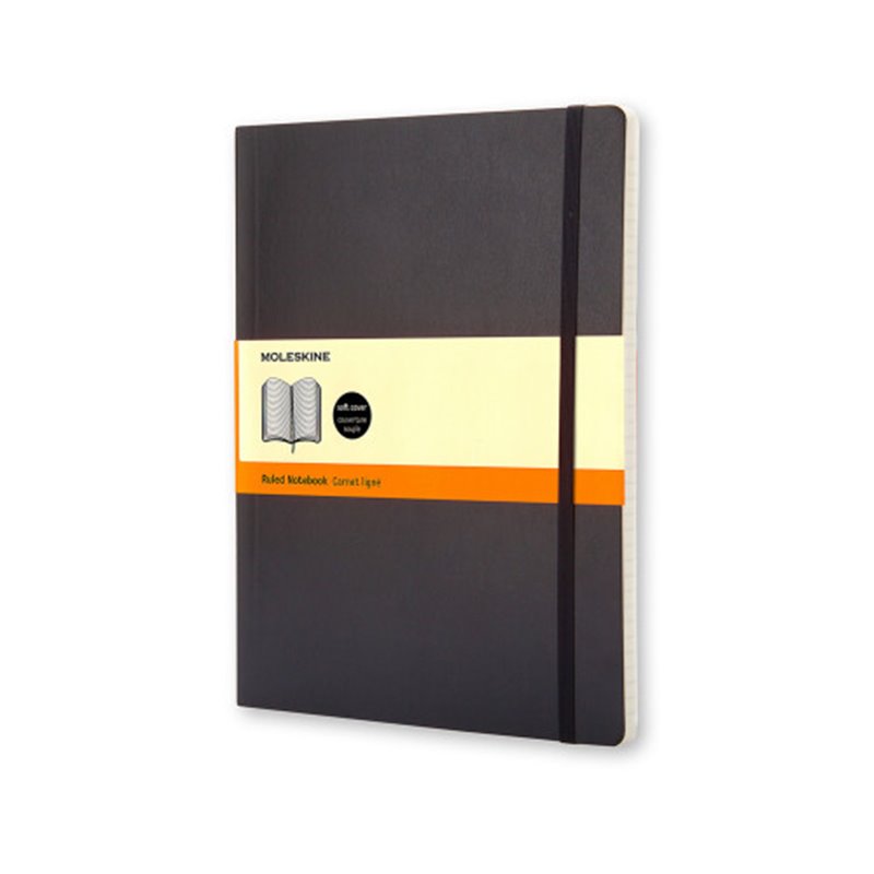 LIBRETA CLASICA TAPA BLANDA NEGRA XL (19X25CM) RAYADA MOLESKINE QP621