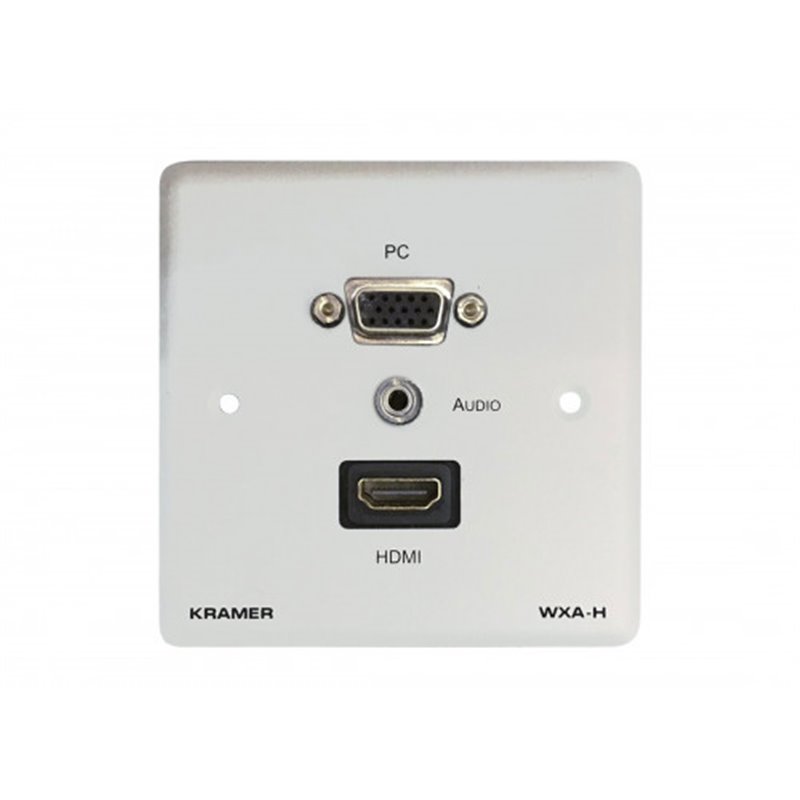 Kramer Electronics WXA-H/EU(W)-80 toma de corriente HDMI + VGA + 3.5mm Blanco