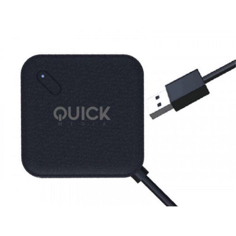 Quick Media QMH304PB hub de interfaz USB 3.2 Gen 1 (3.1 Gen 1) Type-A 5000 Mbit/s Negro