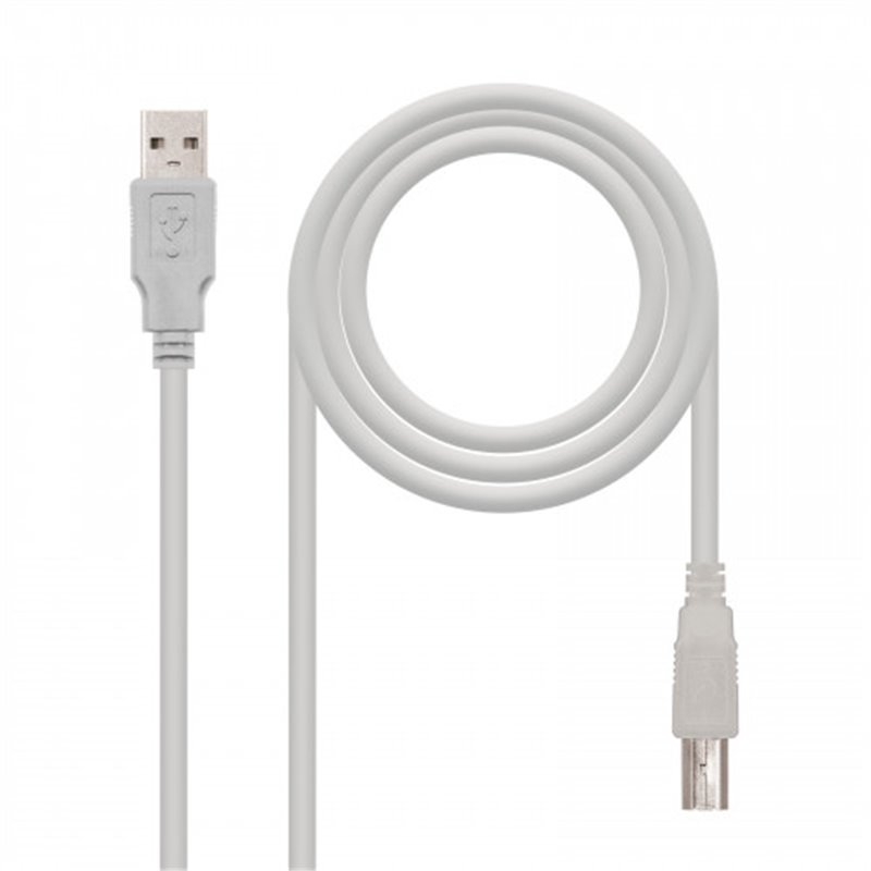 Nanocable CABLE USB 2.0 IMPRESORA, TIPO A/M-B/M, BEIGE, 1.0 M