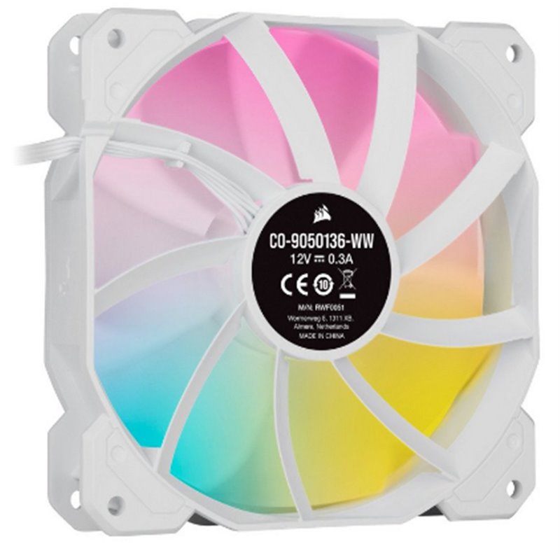 VENTILADOR CAJA CORSAIR AR120 SLIM SERIES AF120 ICUE RGB ARGB COMPATIBLE BLANCO SINGLE PACK CO-9050168-WW