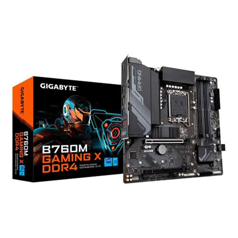 PLACA GIGABYTE B760M GAMING X DDR4,INTEL,1700,B760,4DDR4,128GB,HDMI+DP,4SATA+3M.2,3USB 3.2+USB-C,2.5GB,MATX