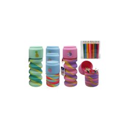 PORTATODO SILICONA RAINBOW EXTENSIBLE + LAPICEROS BISMARK 330188